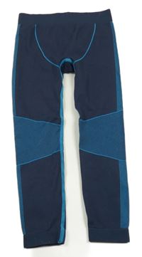 Tmavomodré vzorované thermo kalhoty Lupilu