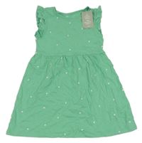 Nové - zelené šaty s motýlky a volánky H&M