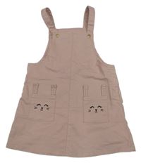 Světlerůžové plátěné laclové šaty s králíky H&M