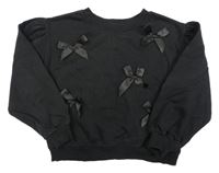 Černá crop mikina s mašličkami H&M