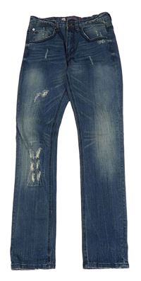 Tmavomodré skinny rifle s prošoupáním Blue Rebel 
