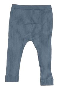 Modré žebrované úpletové slim tepláky Nutmeg