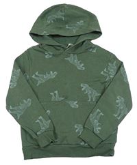 Khaki mikina s diny a kapucí H&M