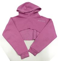 Růžová crop mikina s nápisem a kapucí Primark