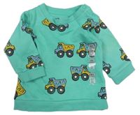 Nové - Světlezelená mikina s náklaďáky M&S