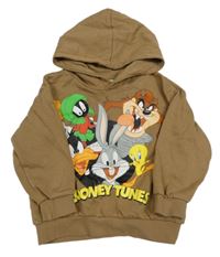 Hnědá mikina s Buggsem a kamarády a kapucí - Looney Tunes H&M