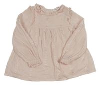 Světlerůžová vzorovaná halenka s volánky M&S