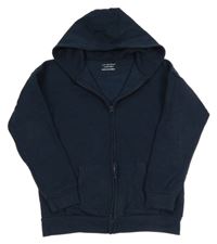 Tmavomodrá propínací mikina s kapucí Primark