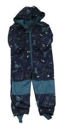 Tmavomodrá softshellová kombinéza s diny a kapucí Lupilu