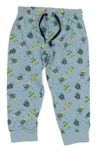 Světlemodré pyžamové kalhoty s ananasy Pocopiano