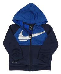 Tmavomodrá propínací thermo mikina s logem a kapucí Nike