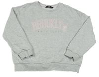 Světlešedá melírovaná mikina s nápisem George