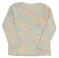 Bílo-barevná plyšová mikina se srdíčky Nutmeg