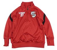 Červeno-černá sportovní mikina s nápisy 