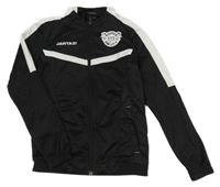 Černo-bílá propínací sportovní mikina s potiskem 