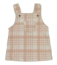 Bílo-růžové kostkované fleecové laclové šaty George