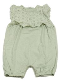 Lila kraťasový overal s madeirou a volánkem George