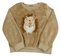 Béžová plyšová mikina s ježkem C&A