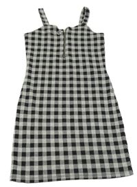 Šedo-černé kostkované úpletové šaty Matalan