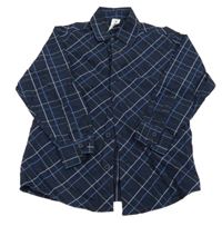 Tmavomodro-světlemodrá kostkovaná košile Bhs