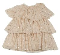 Světlerůžové tylové vrstvené šaty s hvězdami M&S