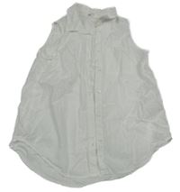 Bílý puntíkatý propínací halenkový top H&M