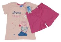 Nové - Světlerůžovo-fuchsiové pyžamo s Peppou 