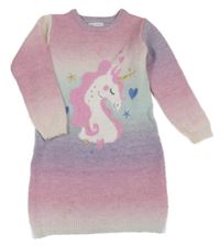 Růžovo-lila vlněné šaty s jednorožcem Primark