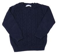 Tmavomodrý vzorovaný svetr M&S