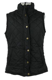 Dámská černá šusťáková prošívaná zateplená vesta Denim 