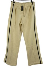 Nové - Dámské béžové široké tepláky s pruhy PrettyLittle Thing