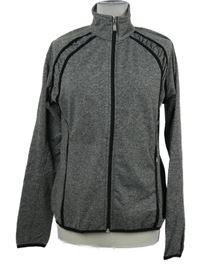 Dámská šedá melírovaná sportovní thermo propínací mikina s pruhy Arriattek