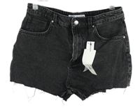 Nové - Dámské černé riflové kraťasy Zara 
