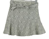 Dámská bílo-černá vzorovaná sukně se všitými kraťasy s páskem Stradivarius 