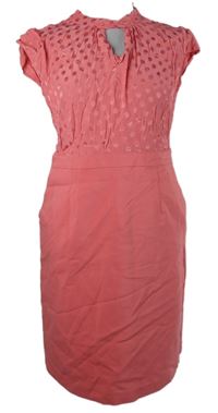 Dámské růžové puntíkované pouzdrové šaty Orsay 