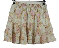 Dámská smetanová květovaná šifonová sukně Rainbow 