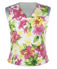 Dámský bílo-barevný květovaný top 