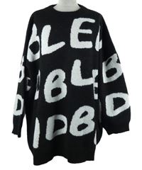 Pánský černý oversized svetr s nápisem Untold 