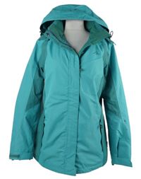 Dámská modrozelená šusťáková outdoorová bunda s kapucí C&A