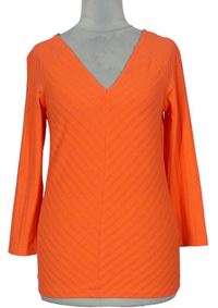 Dámské neonově oranžové žebrované triko Only 