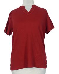 Dámské tmavočervené tričko s flitry EWM 
