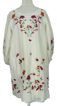 Dámské smetanové květované šaty Zara 