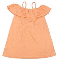 Neonově oranžové šaty s volánkem Candy couture