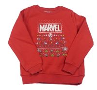 Červená mikina s nápisem a Avengers zn. Marvel