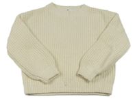Smetanový žinylkový svetr H&M