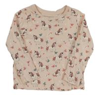 Světlerůžové triko s jednorožci Primark 
