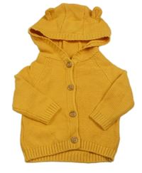 Žlutý propínací svetr s kapucí Mothercare