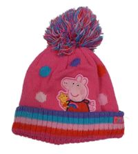 Malinová čepice s puntíky a Peppa pig Nutmeg