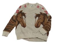 Béžový svetr s koníky Tu