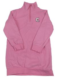 Růžové teplákové šaty s číslem Topolino